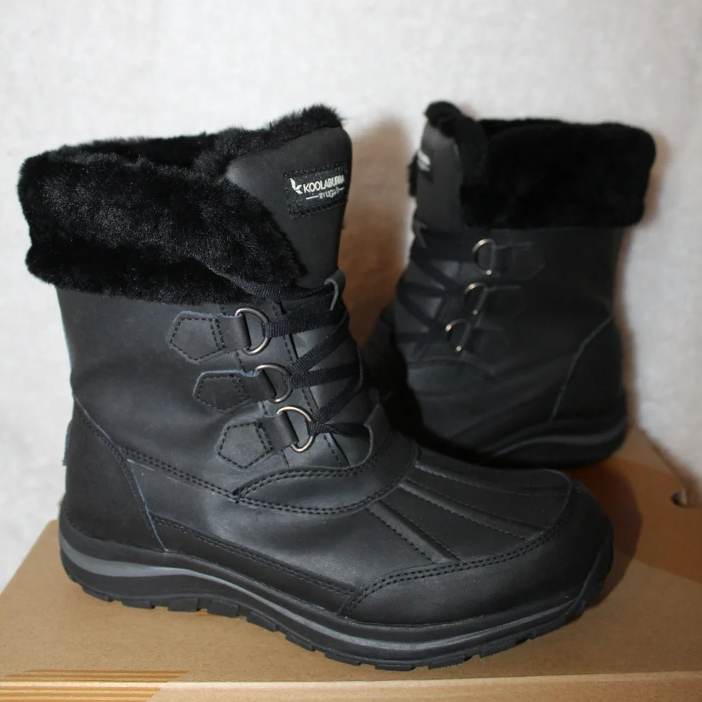 UGG KOOLABURRA LEATHER‎ WINTER BOOTS BLACK